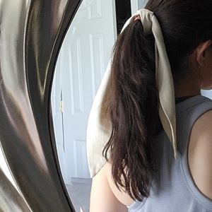 vintage floral print hair bag scarf